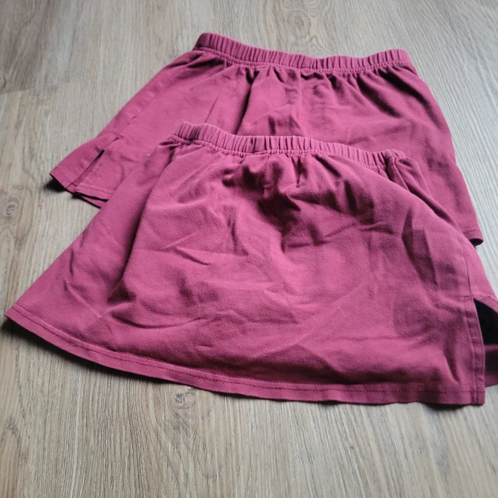 Chasse Skort Girls Youth Medium Maroon 2 Pack 310SKI Athletic Cheer Tennis Skirt